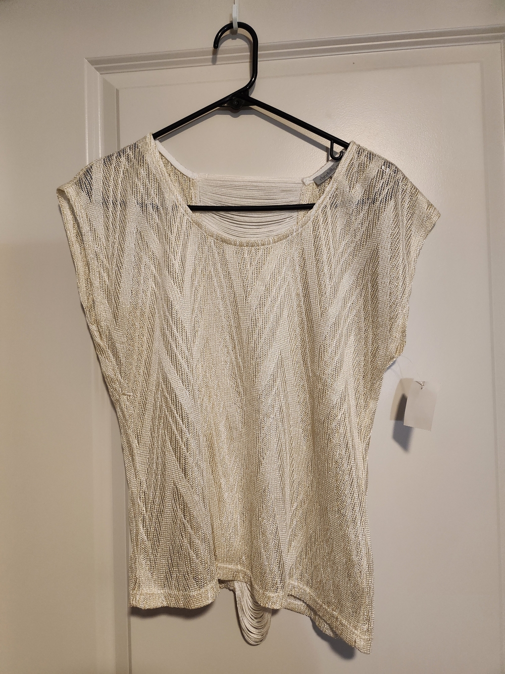 Charlotte Russe Gold Metallic Short Sleeve Knit Top